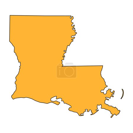 Téléchargez les illustrations : Carte de la Louisiane, États-Unis d'Amérique. Concept plat icône symbole vectoriel illustration . - en licence libre de droit