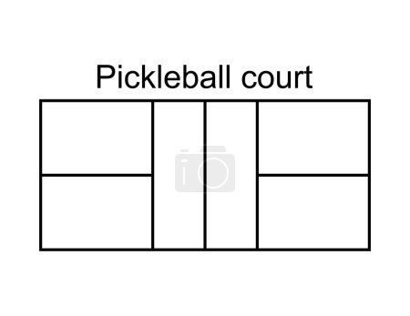 Illustration for Pickleball racket sport, indoor court paddle icon, web flat symbol vector illustration . - Royalty Free Image