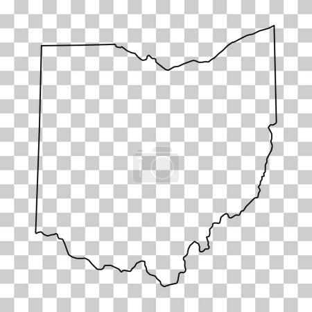 Ilustración de Ohio forma de mapa, estados unidos de América. Icono concepto plano símbolo vector ilustración . - Imagen libre de derechos