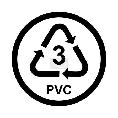 Illustration for Plastic symbol, ecology recycling sign isolated on white background. Package waste icon . - Royalty Free Image