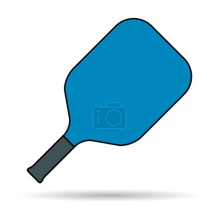 Illustration for Pickleball racket sport, indoor paddle shadow icon, web flat symbol vector illustration . - Royalty Free Image