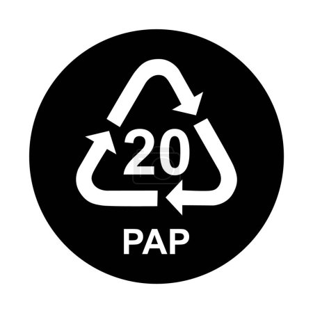 Téléchargez les illustrations : Symbole papier, écologie panneau de recyclage isolé sur fond blanc. Icône déchets d'emballage . - en licence libre de droit