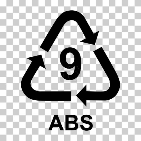 Illustration for Plastic symbol, ecology recycling sign isolated on white background. Package waste icon . - Royalty Free Image