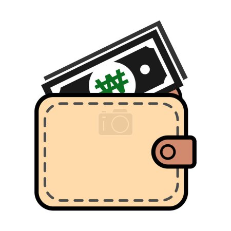 Illustration for Wallet won icon, finance flat symbol, economy deposit cash vector illustration sign . - Royalty Free Image