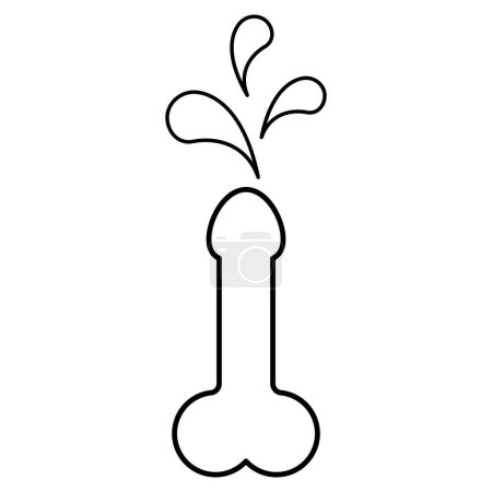 Ilustración de Man anatomy organ, penis pictogram icon, masculine genital web graphic vector illustration . - Imagen libre de derechos