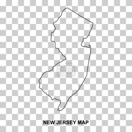 Illustration for New Jersey map, united states of america. Flat concept icon symbol vector illustration . - Royalty Free Image