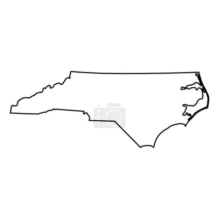 Illustration for North Carolina map shape, united states of america. Flat concept symbol vector illustration . - Royalty Free Image