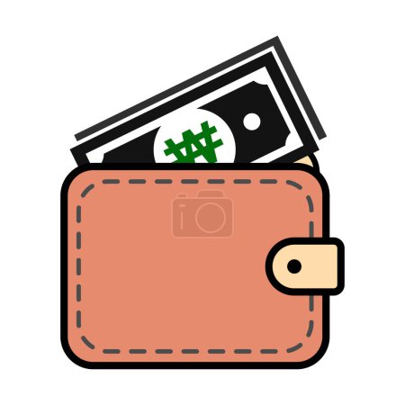Illustration for Wallet won icon, finance flat symbol, economy deposit cash vector illustration sign . - Royalty Free Image