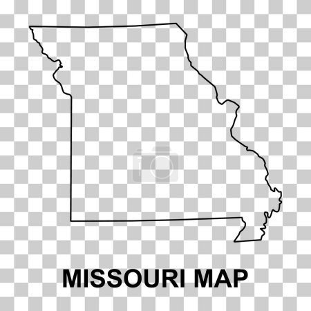 Téléchargez les illustrations : Missouri forme de carte, États-Unis d'Amérique. Concept plat icône symbole vectoriel illustration . - en licence libre de droit