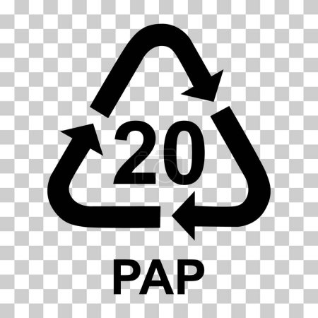 Téléchargez les illustrations : Symbole papier, écologie panneau de recyclage isolé sur fond blanc. Icône déchets d'emballage . - en licence libre de droit