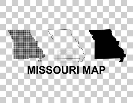 Illustration for Set of Missouri map, united states of america. Flat concept icon vector illustration . - Royalty Free Image
