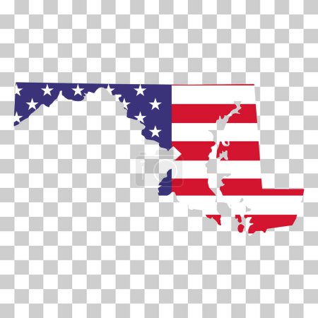 Illustration for Maryland map shape, united states of america. Flat concept icon symbol vector illustration . - Royalty Free Image