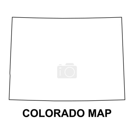 Téléchargez les illustrations : Colorado map shape, États-Unis d'Amérique. Concept plat icône symbole vectoriel illustration . - en licence libre de droit