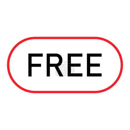 Téléchargez les illustrations : Signe de bouton web gratuit, icône de l'étiquette de conception de promotion, illustration vectorielle commerciale gratuite . - en licence libre de droit