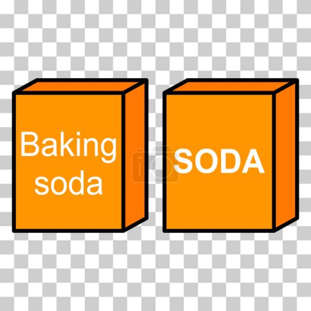 Illustration for Set of Baking soda ingredient icon, cook design symbol, bakery product vector illustration . - Royalty Free Image