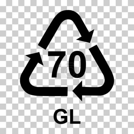 Glas-Symbol, Ökologie-Recycling-Zeichen isoliert auf weißem Hintergrund. Symbol für Verpackungsmüll .