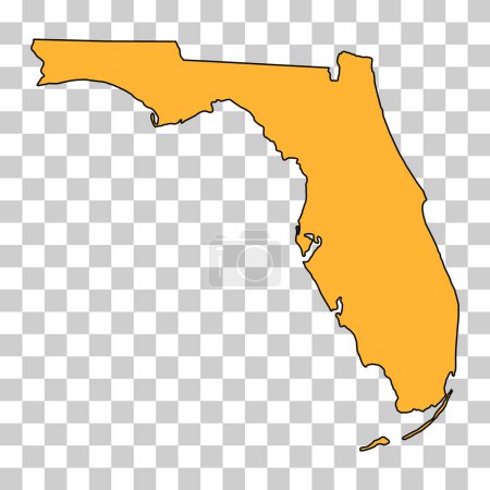Téléchargez les illustrations : Floride forme de carte, États-Unis d'Amérique. Concept plat icône symbole vectoriel illustration . - en licence libre de droit