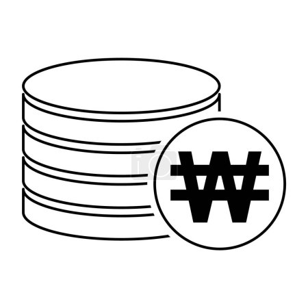 Illustration for Won stack coin, flat icon money design, cash sign vector illustration . - Royalty Free Image