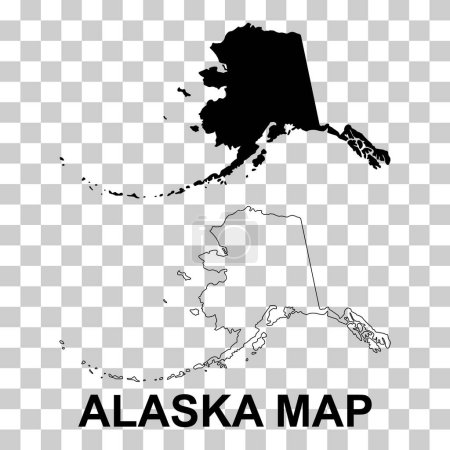 Karte von Alaska, vereinigte Staaten von Amerika. Flaches Konzept Icon Vektor Illustration .