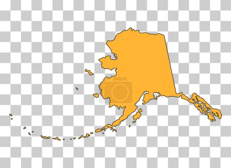 Alaska map shape, united states of america. Flat concept icon symbol vector illustration .
