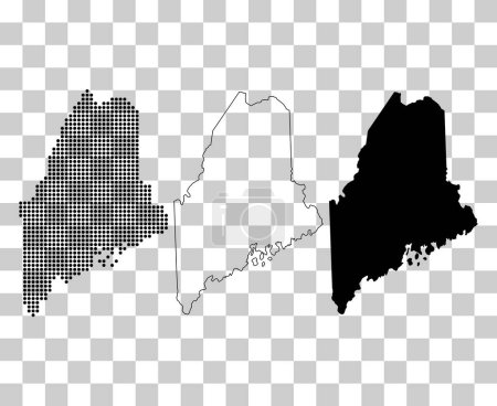 Karte von Maine, vereinigte Staaten von Amerika. Flaches Konzept Icon Vektor Illustration .