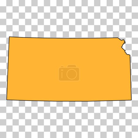 Kansas Karte Form, vereinigte Staaten von Amerika. Flaches Konzept Symbol Symbol Vektor Illustration .