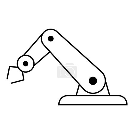 Mechanische Roboterarmmaschine Symbol, Technologie hydraulische Roboterhand, Vektorillustration .