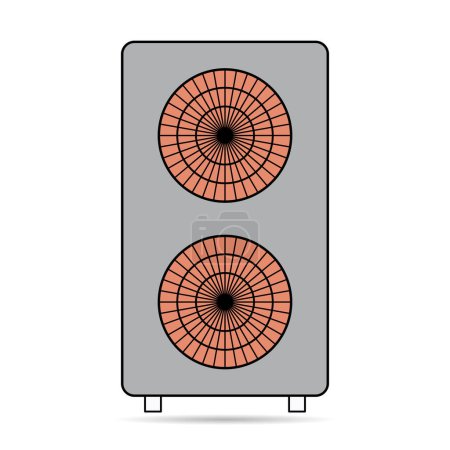 Illustration for Heat pump air source shadow icon, cooling electric system machine, cool web vector illustration . - Royalty Free Image