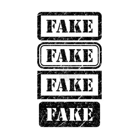 Conjunto de símbolo de sello falso, etiqueta etiqueta etiqueta botón de signo, texto banner vector ilustración .