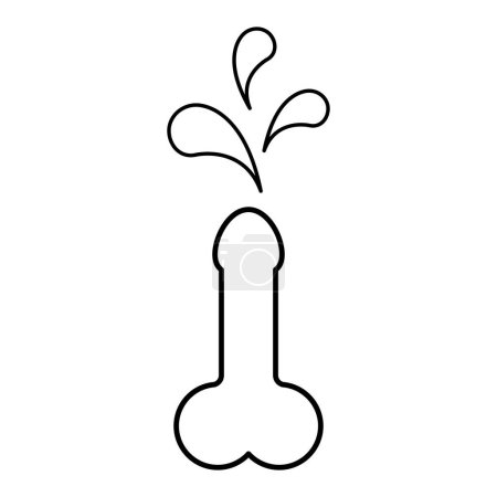 Man anatomy organ, penis pictogram icon, masculine genital web graphic vector illustration .