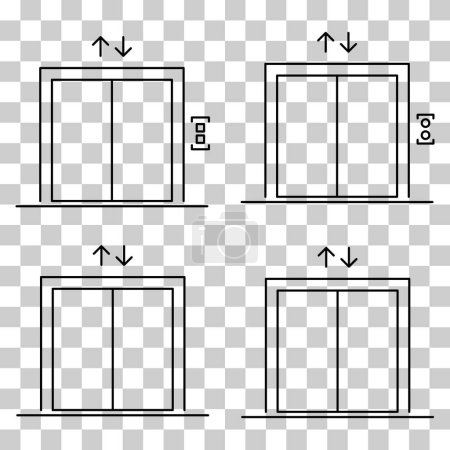 Set von Aufzug Symbol, Grafik-Design-Zeichen, Gebäude Tür Symbol Vektorillustration .