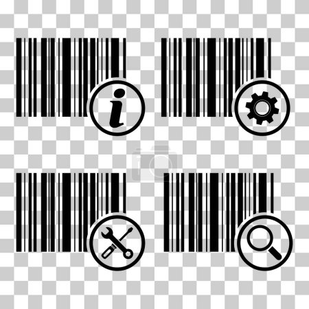 Set von Barcode-Vektorsymbolen. Strichcode für Web-Flat-Design. Scanner-Illustration .