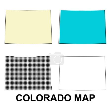 Téléchargez les illustrations : Carte du Colorado, États-Unis d'Amérique. Concept plat icône symbole vectoriel illustration . - en licence libre de droit
