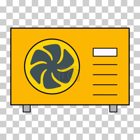 Illustration for Heat pump air source icon, cooling electric system machine, cool web vector illustration . - Royalty Free Image
