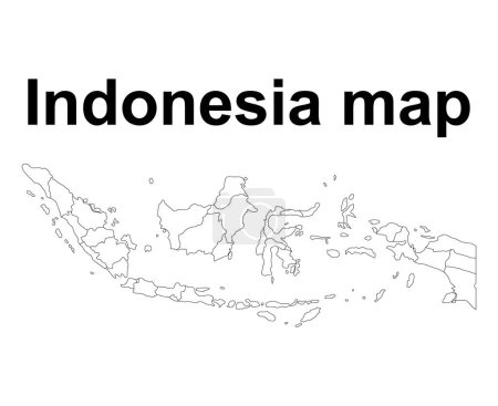 Indonésie forme de carte détaillée, illustration vectorielle de symbole d'icône de concept graphique Web plat .