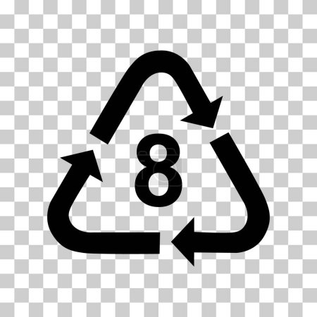 Símbolo plástico, signo de reciclaje ecológico aislado sobre fondo blanco. Paquete icono de residuos .