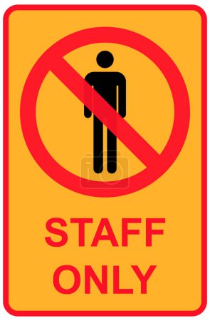 Only staff icon, danger zone symbol, safety entry person sign vector illustration .