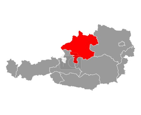Ilustración de Austria de Alta Austria mapa símbolo forma, viaje web concepto plano icono símbolo vector ilustración . - Imagen libre de derechos