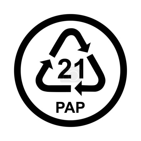 Ilustración de Símbolo de papel, signo de reciclaje ecológico aislado sobre fondo blanco. Paquete icono de residuos . - Imagen libre de derechos