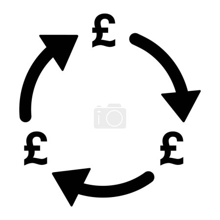 Pound money change icon, trade cash information web symbol, convert sign vector illustration .