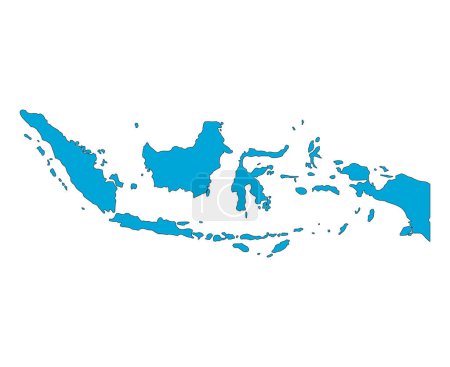 Indonésie forme de carte détaillée, illustration vectorielle de symbole d'icône de concept graphique Web plat .