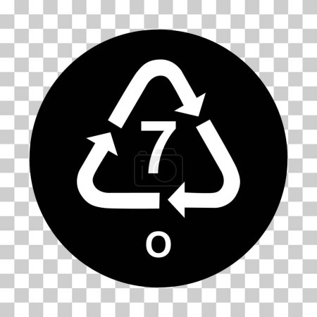 Symbole plastique, écologie panneau de recyclage isolé sur fond blanc. Icône déchets d'emballage .