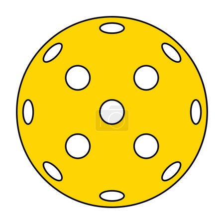 Deporte de raqueta Pickleball, icono de paleta de bola interior, ilustración de vector de símbolo plano web .