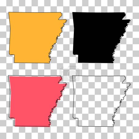 Conjunto de Arkansas mapa, estados unidos de América. Icono concepto plano símbolo vector ilustración .