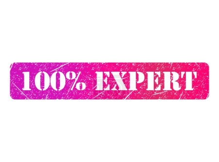 Illustration for Expert 100% stamp symbol, label sticker sign button, text banner vector illustration . - Royalty Free Image