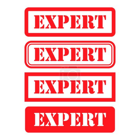 Illustration for Set of Expert stamp symbol, label sticker sign button, text banner vector illustration . - Royalty Free Image