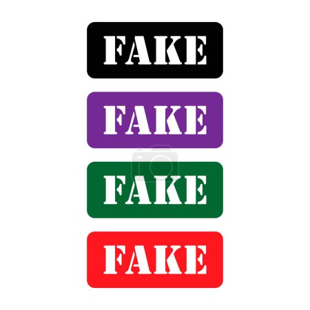 Set of Fake stamp symbol, label sticker sign button, text banner vector illustration .
