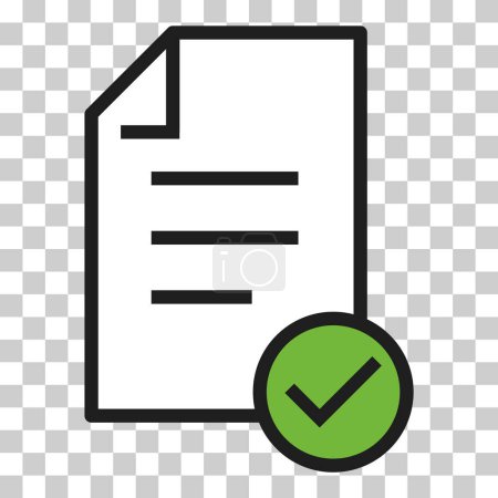 In compliance icon sign, company passed inspection symbol, complete checkmark vector .