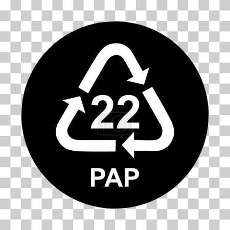 Papiersymbol, ökologisches Recyclingschild isoliert auf weißem Hintergrund. Symbol für Verpackungsmüll .