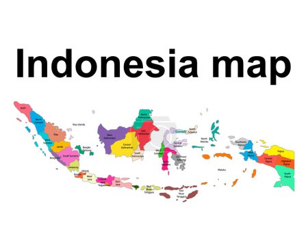 Indonesia detailed map shape, Flat web graphic concept icon symbol vector illustration .